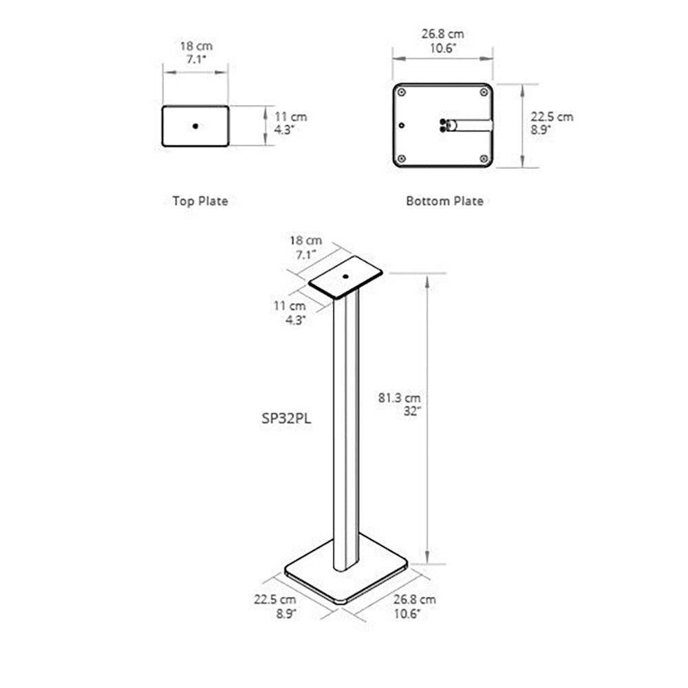 Line Phono: Turntable Stand / 32" Kanto Speaker Stands / Bundle